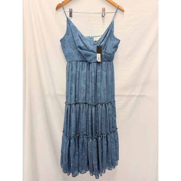 Sachin + Babi NEW Dalia Midi Dress US 4 Blue Wedding Birthday Cocktail Feminine - Picture 2 of 7